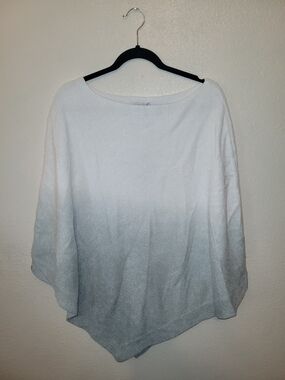 Barefoot Dreams CozyChic Ultra Lite Poncho Sweater White One Size Plus NWT